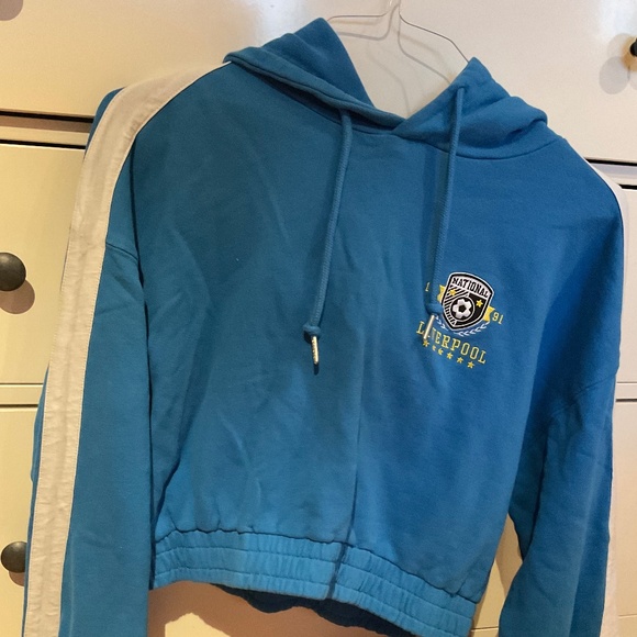 Garage crop blue hoodie size L - Picture 1 of 4